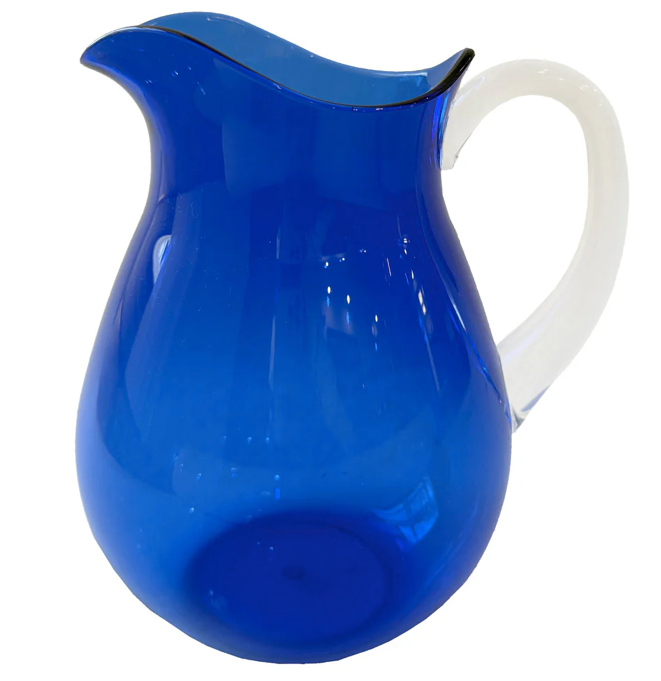 Cobalt Acrylic With Clear Handle Pitcher