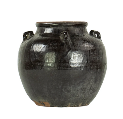 Glazed 4 Handle Pot L
