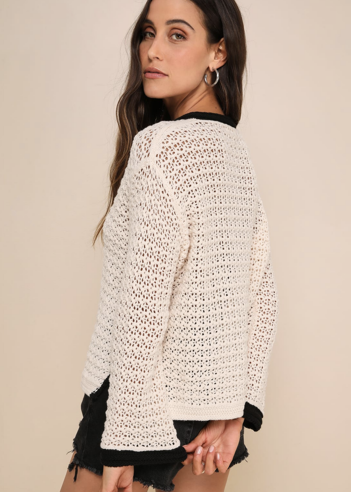 Sofia Crochet Top White Black