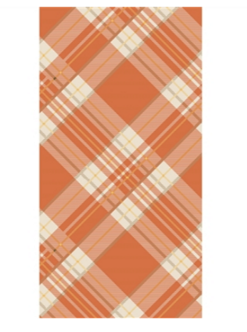 Orange Plaid Guest Napkin