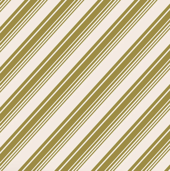 Gold Peppermint Stripe Cocktail Napkin