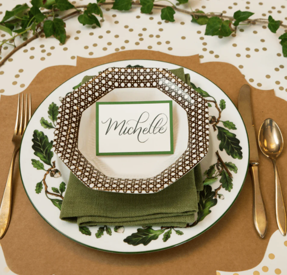 Dark Green Frame Place Card