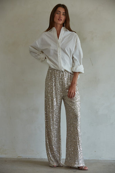 City Of Stars Pant Woven Gold Silver