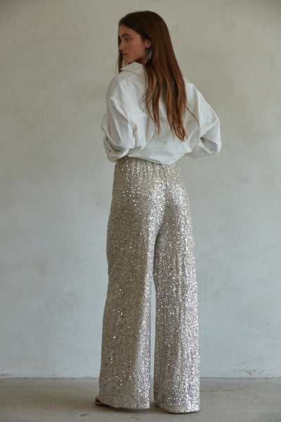 City Of Stars Pant Woven Gold Silver