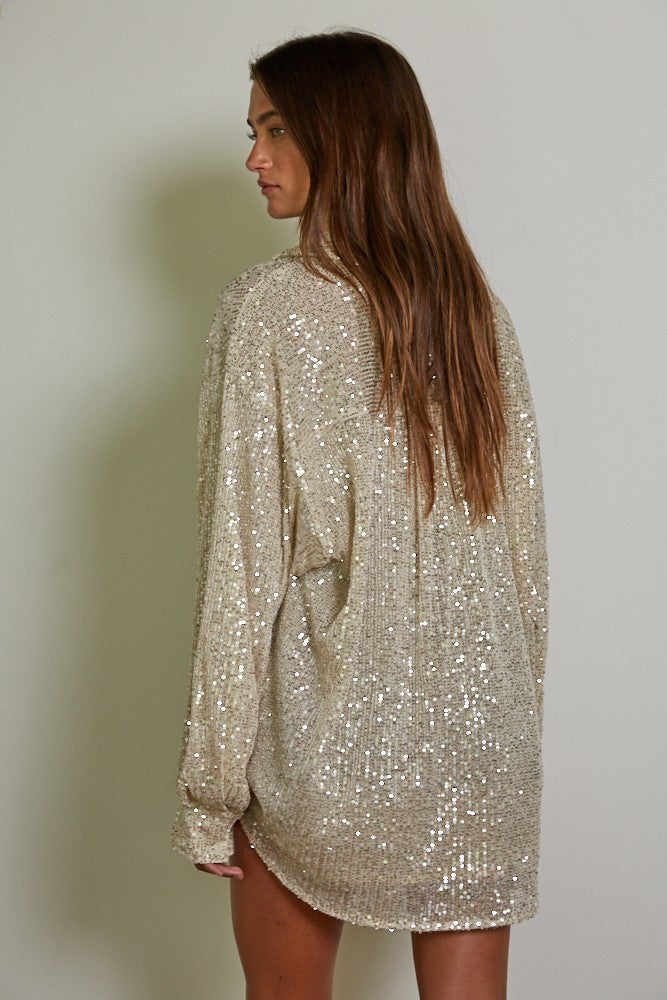 Club Colby Shirt Top Knit Gold Silver