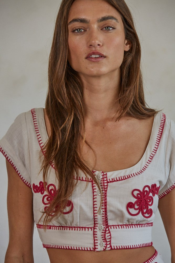 Bellavista Top Taupe Red