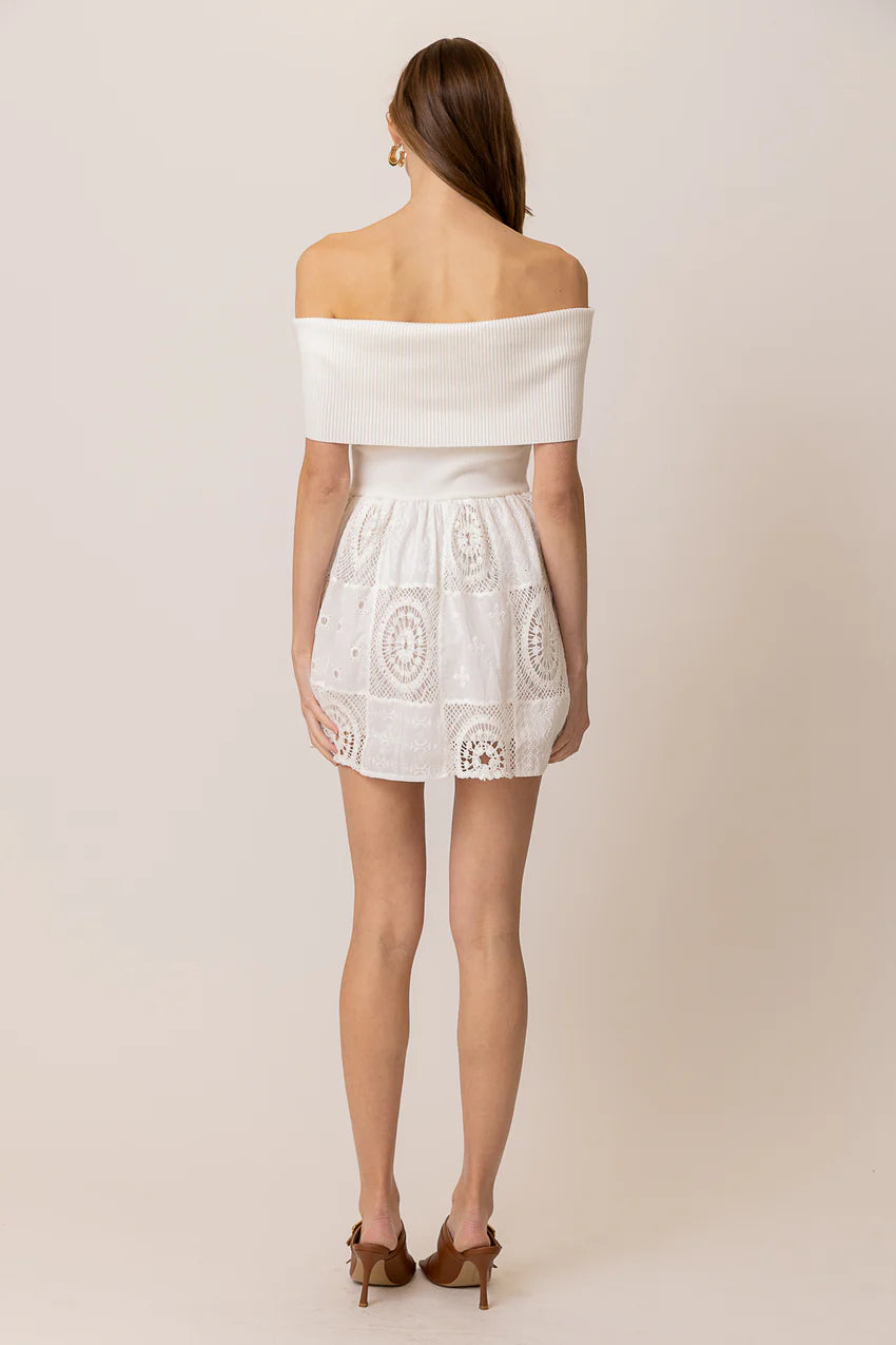 Diva Mix Dress White