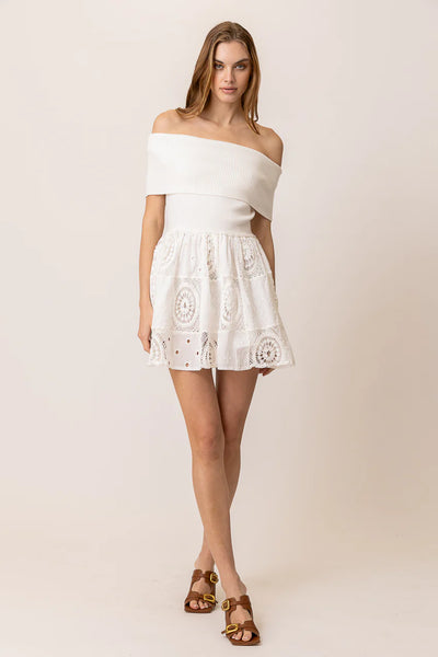 Diva Mix Dress White