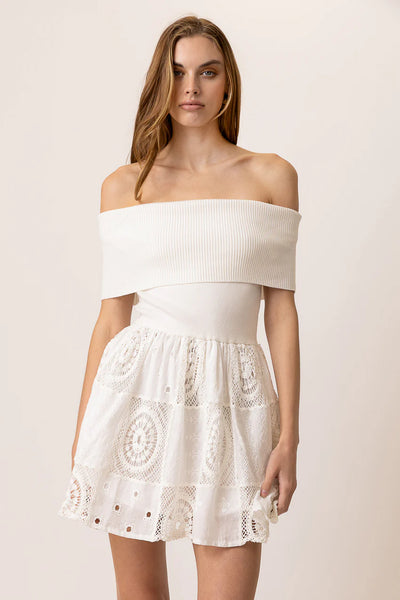Diva Mix Dress White