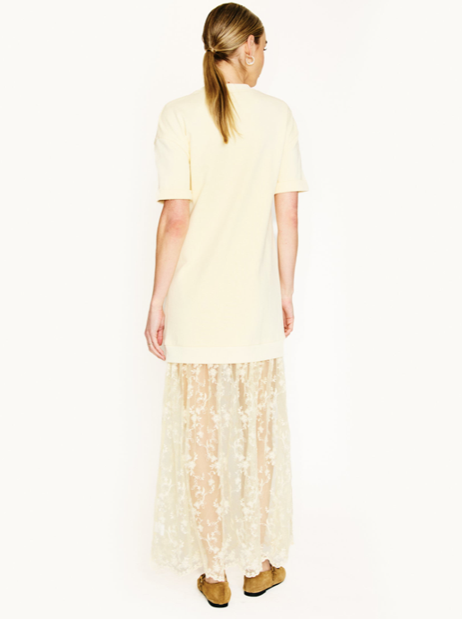 Esryn Mix Media Dress Lt Yellow