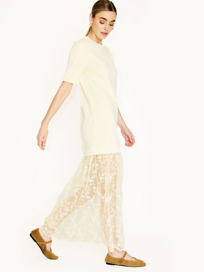 Esryn Mix Media Dress Lt Yellow