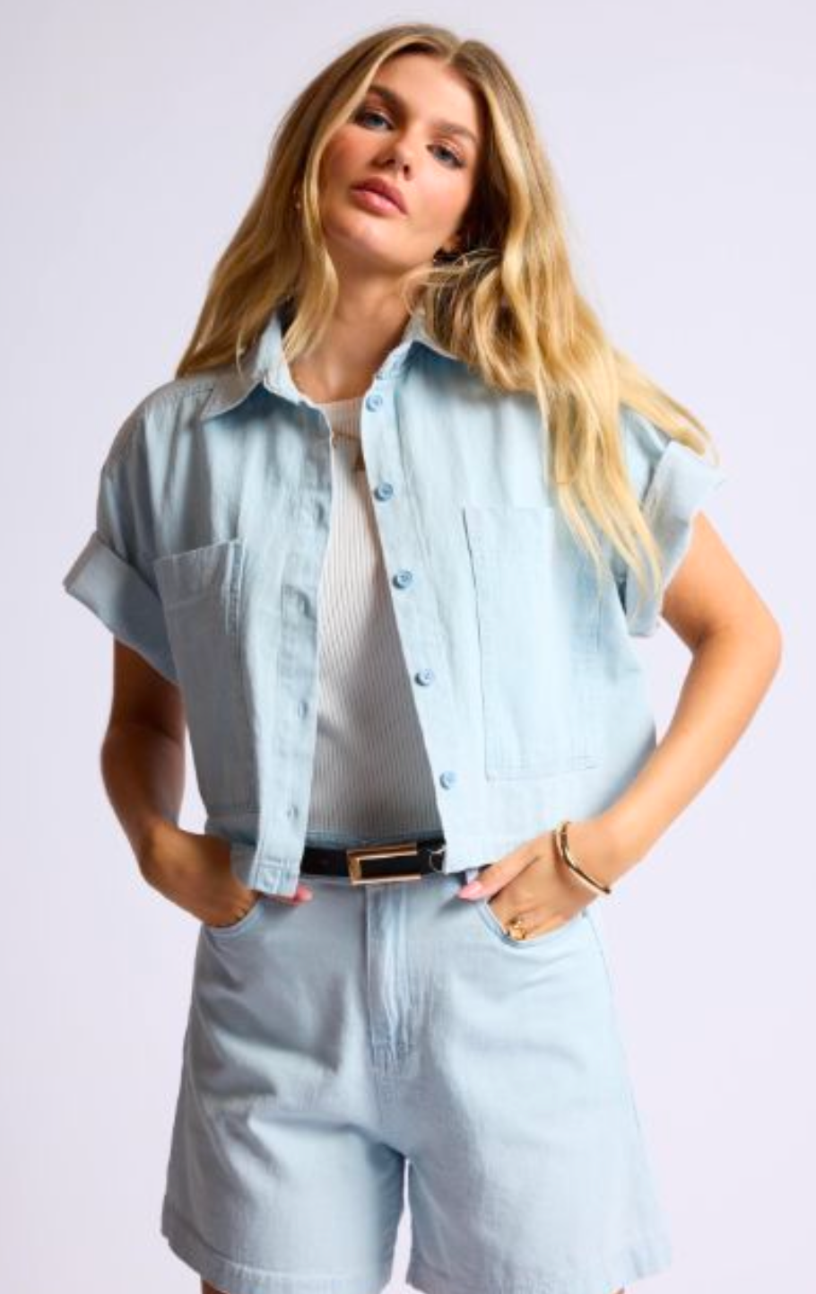 Good Morning Denim Outer Layer Shirt Light Wash