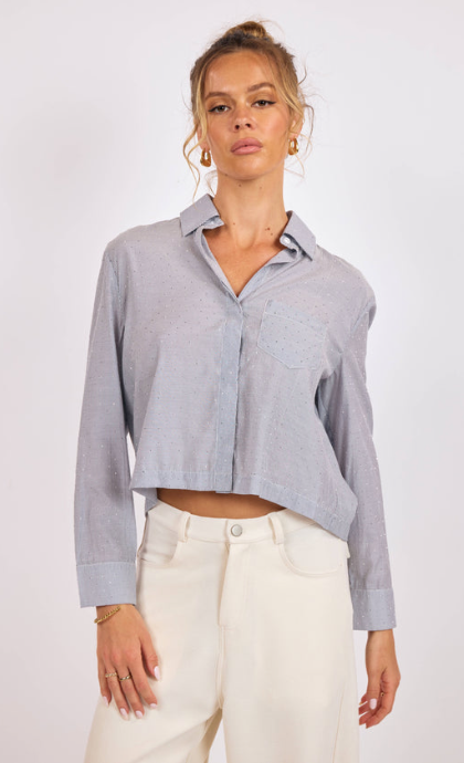 Fiona Shirt Blue Silver