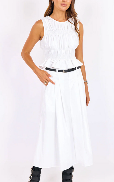 Shee Midi Skirt White