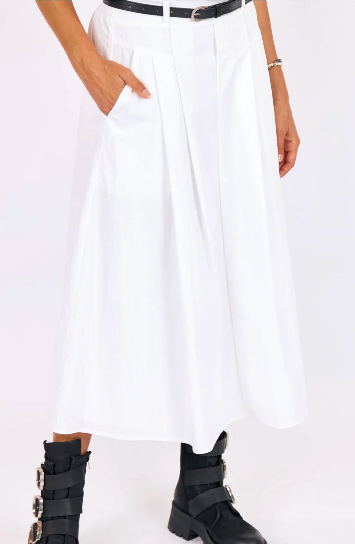 Shee Midi Skirt White