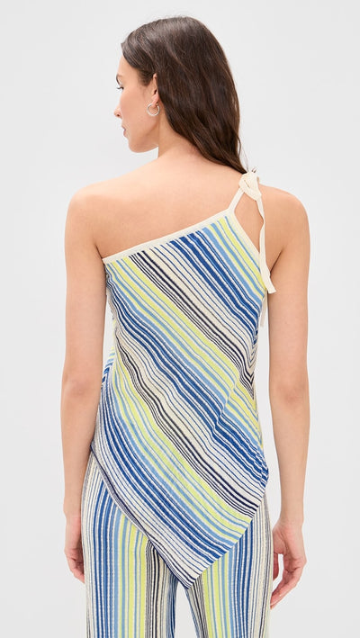 Kit Striped Knit Sweater Top Blue