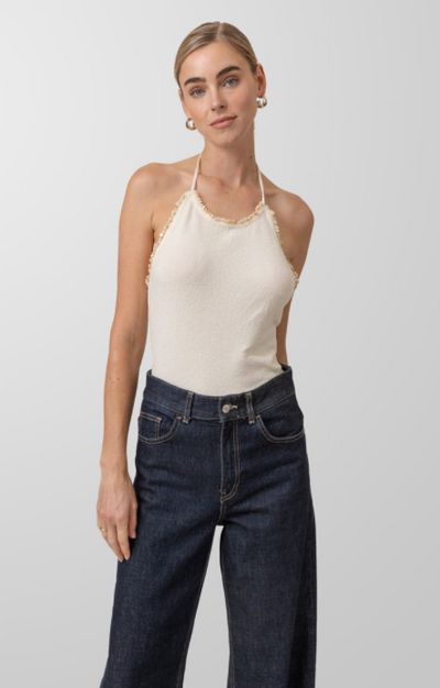 Simone Sweater Tank Top Ivory