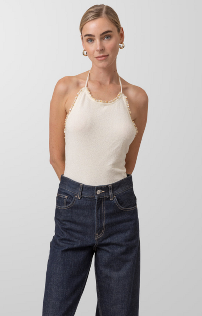 Simone Sweater Tank Top Ivory