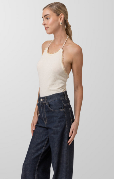Simone Sweater Tank Top Ivory