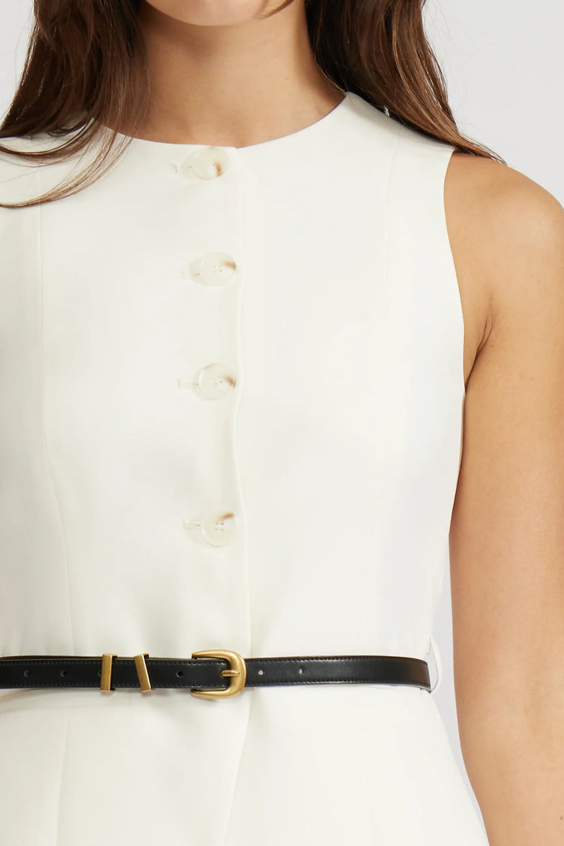 Anna Belted Vest Ivory