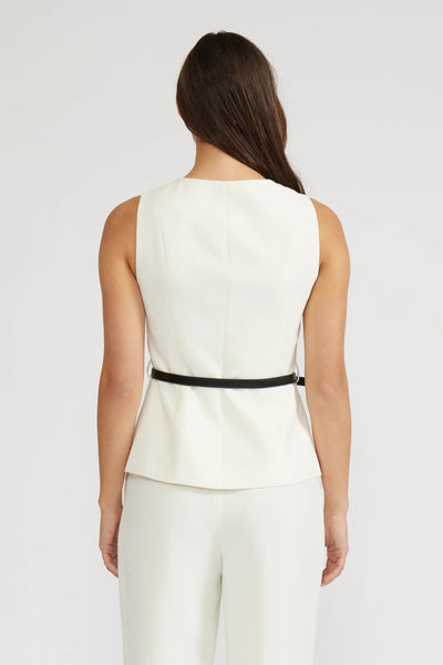Anna Belted Vest Ivory