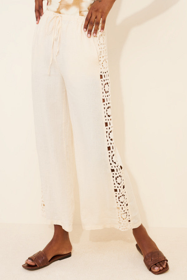 Karina  Crochet Pant Cream