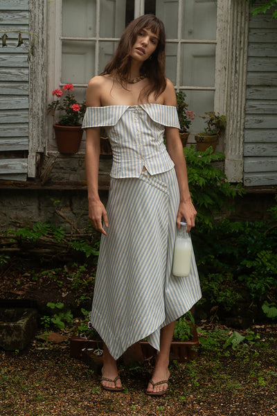 Hazel Top Stripe Ecru
