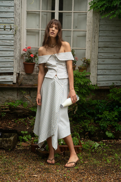Hazel Top Stripe Ecru