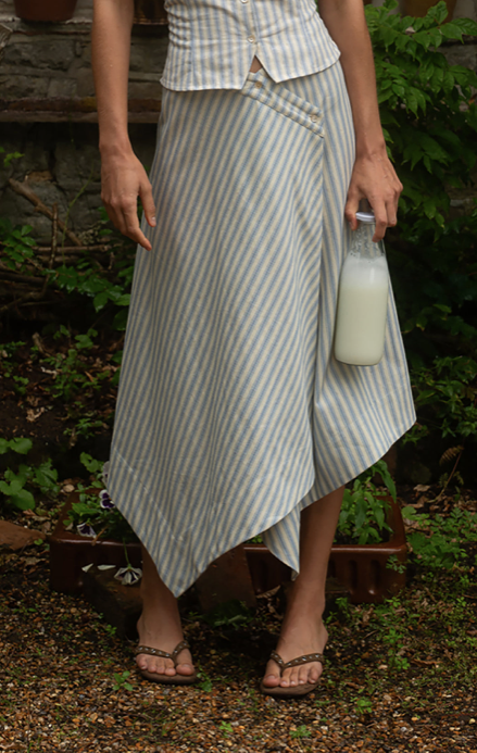 Hazel Skirt Stripe Ecru