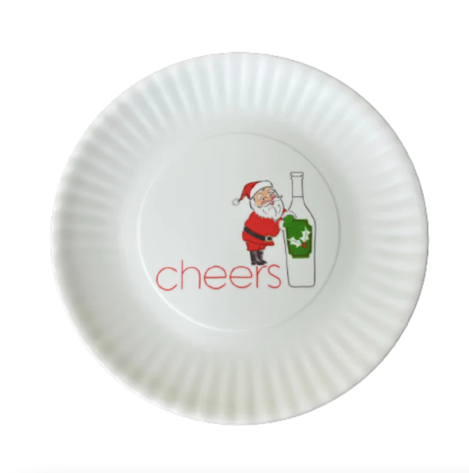 Cocktails with Santa Paper Plate