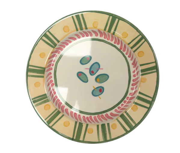 Terrazzo Enamel Melamine Plate Olive