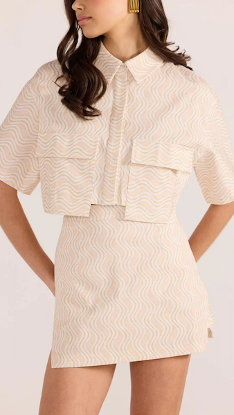 Bonnie Crop Shirt Geometric