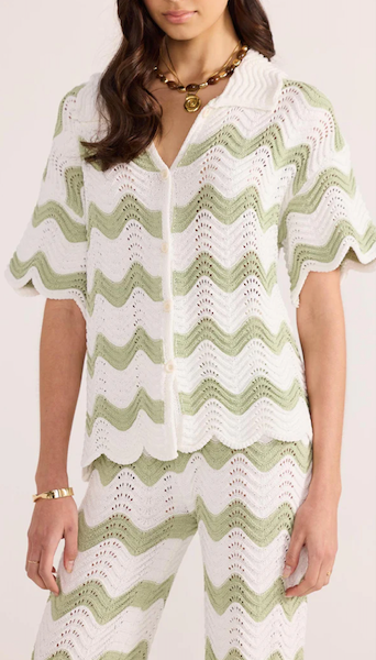 Jayden Crochet Shirt Green