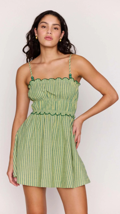 Capri Mini Dress Stripe Green