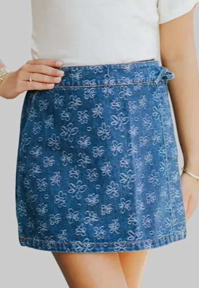 Neve Mini Skirt Denim Blue