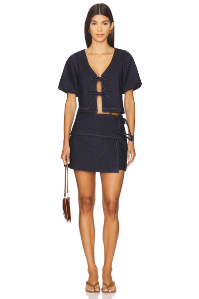 Raya Wrap Skort Indigo