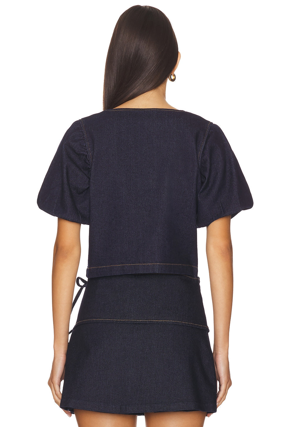Raya Tie Front Top Indigo