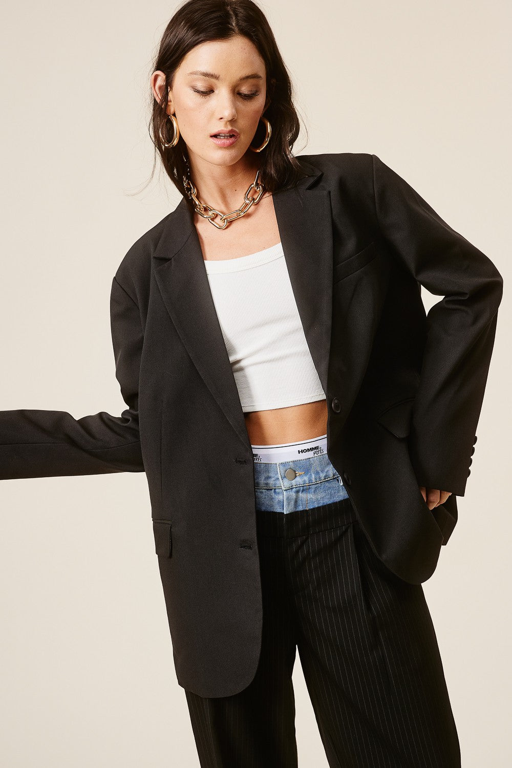 Tommy Boyfriend Jacket Black