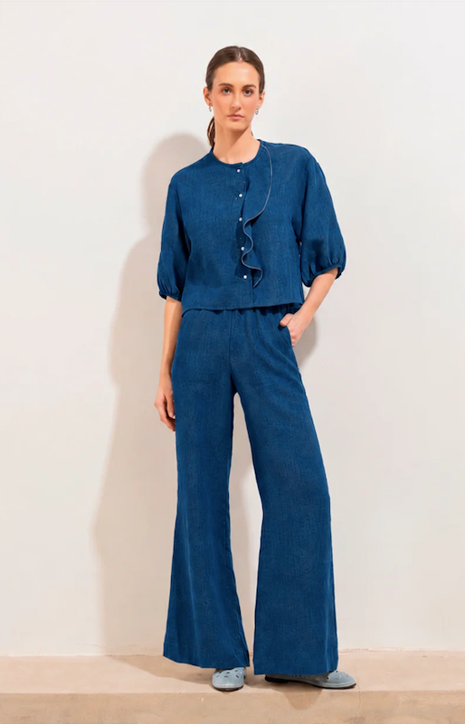 Coral Blouse Lt Denim