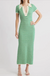 Johnny Collar Crochet Dress Green