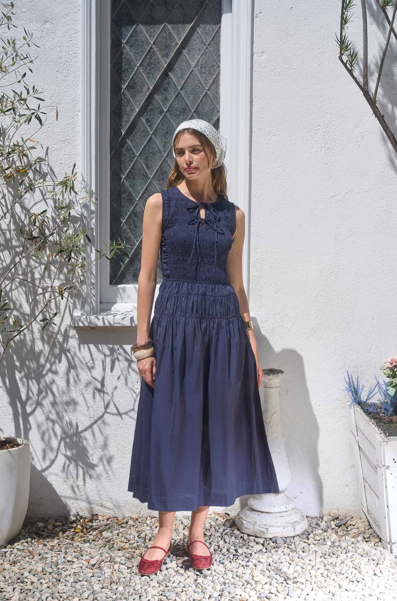 Cecilia Midi Dress Navy