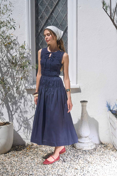 Cecilia Midi Dress Navy