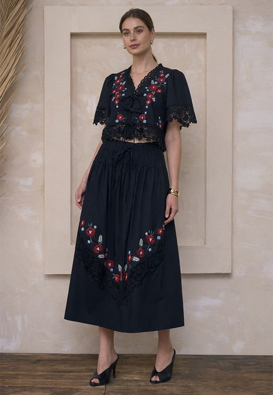Ernesta Set Floral Navy