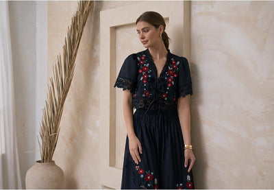 Ernesta Set Floral Navy