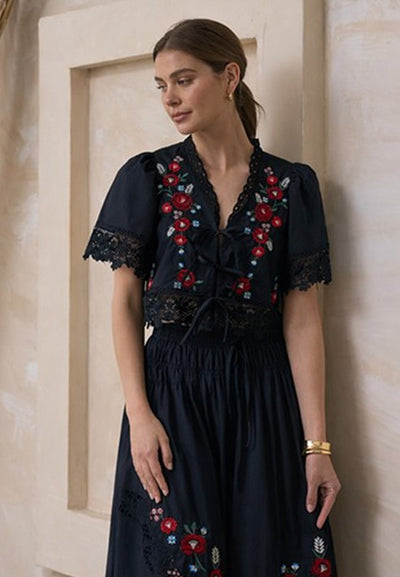 Ernesta Set Floral Navy
