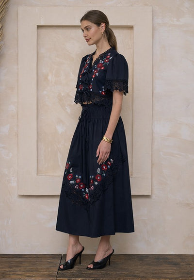 Ernesta Set Floral Navy