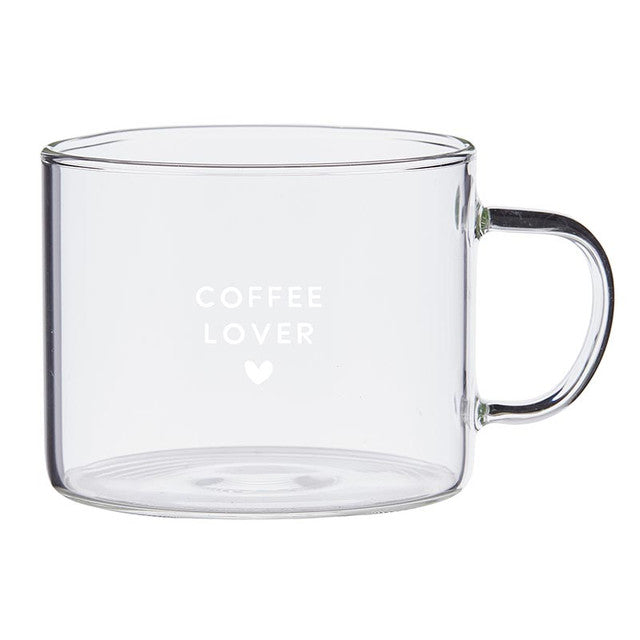 Large Glass Mug Coffee Lover