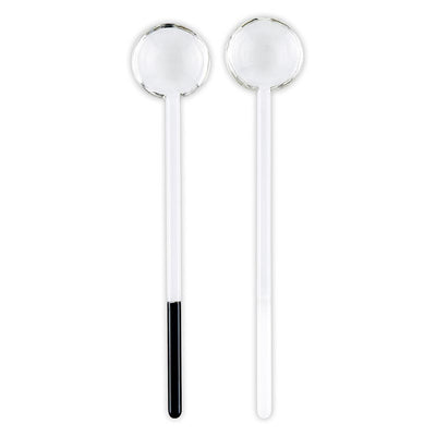 Dipped Glass Spoons Black White