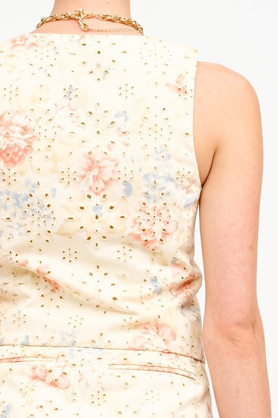Scarlett Floral Vest Cream