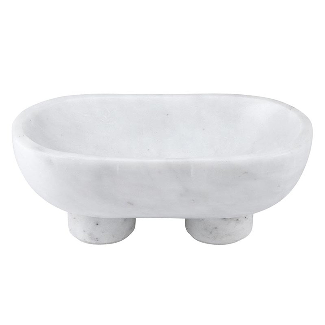 White Marble Footed Bowl M